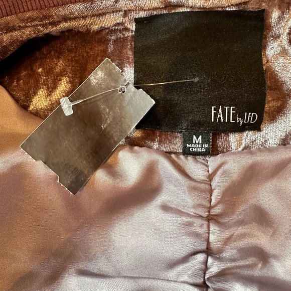 Crushed Velvet Pinkish Purple Bomber Jacket - Picture 11 of 12